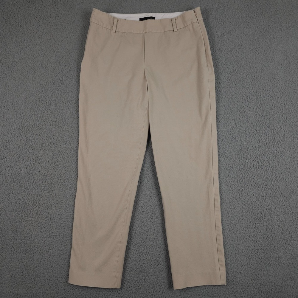 Talbots Pants Womens 6 Khaki Beige Heritage Ankle Stretch Side Zip Career Office